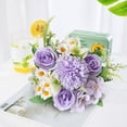 thumbnail image 3 of Fake Flowers, Artificial Flowers for Vase, Bridal Bouquets for Bride Wedding Party Table Centerpieces Floral Arrangement Home Decorations, F, 3 of 5