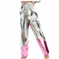 thumbnail image 4 of Fesfesfes Ladies Hot Stamping Patent Faux Leather Pant Loose Sweatpants, 4 of 6