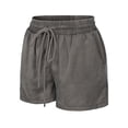 thumbnail image 6 of MixMatchy Women's Solid Elastic Waist band with Drawstring Tencel Shorts, 6 of 7