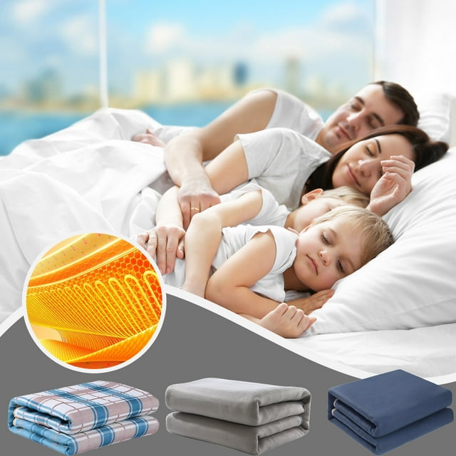 Esterilla calefactora eléctrica azul para una sola persona, estándar europeo, almohadilla térmica segura para el hogar, para deshumidificar y aumentar la comodidad (1 unidad) JASKFLY