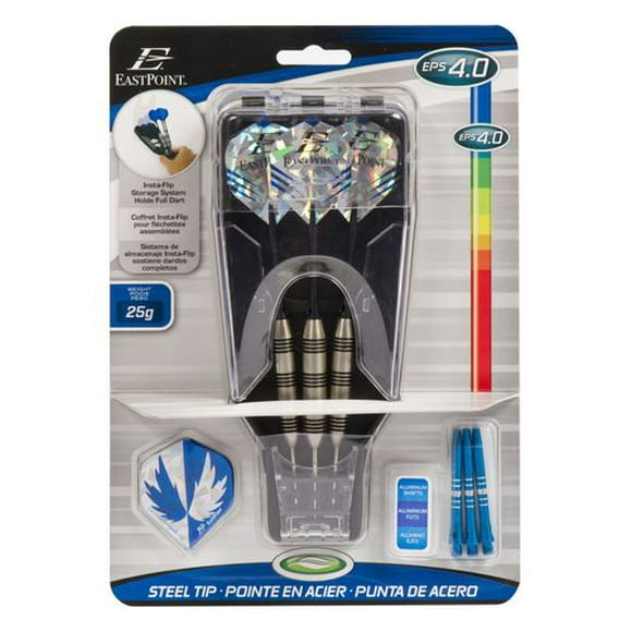 EastPoint Sports EPS 4.0 Steel Tip Dart Set with Deluxe Case, 3 steel tip darts