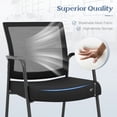 thumbnail image 3 of GVN Conference Chairs,2 Pieces Office Guest Chairs on Wheels with Metal Frame and Armrests-Black, 3 of 5