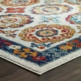 thumbnail image 5 of Entourage Odile Distressed Floral Moroccan Trellis 5x8 Area Rug Ivory Blue Red Orange Yellow, 5 of 7