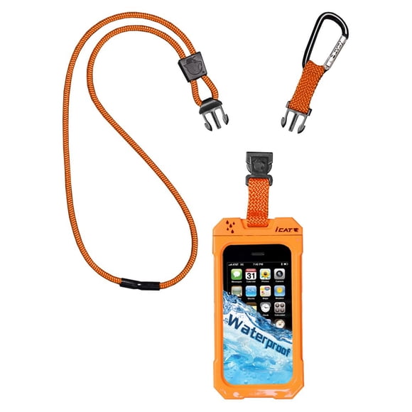 iCat 11043CP-C98 Dri Cat Neck It Waterproof Case with Lanyard for iPhone 4/4S - 1 Pack - Retail Packaging - Orange