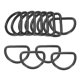 thumbnail image 1 of Uxcell 20-Pack Hebillas en D, Hebillas metálicas en D no soldadas de 1-1/2 pulgadas para bolsos/delantales/cinturones/collares para mascotas, hardware de anillo en D semicircular [Negro], 1 of 6