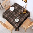 thumbnail image 2 of Brown Beige Checkerboard Checkered Pattern Square Tablecloth,Waterproof Square Table Cover,Wipeable Spillproof Washable Table Cover for Home Kitchen Party Decor 42"X42"(107x107cm), 2 of 6