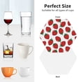 thumbnail image 6 of Honeii Hand Drawn Strawberry print Leather Coaster Set of 4, ideal for safeguarding your furniture from drinks spills and effortless cleanup-Hexagon, 6 of 6