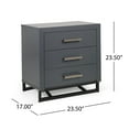 thumbnail image 3 of GDF Studio Borah Contemporary Faux Wood 2 Piece Double Dresser and Nightstand Bedroom Set, Charcoal Gray and Black, 3 of 12