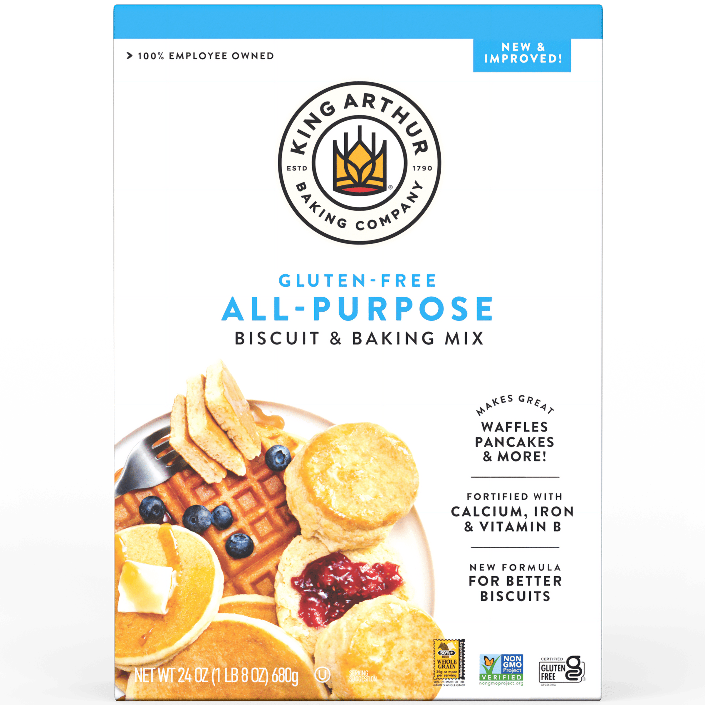 King Arthur Baking Company, Gluten-Free, Non-GMO Project Verified, Certified Kosher All-Purpose Baking Mix, 24 oz Box