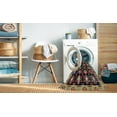 thumbnail image 2 of Ahgly Company Machine Washable Indoor Square Abstract Bullet Shell Brown Area Rugs, 4' Square, 2 of 7