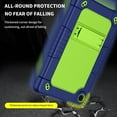 thumbnail image 6 of Hoibon for T-Mobile Revvl Tab 2 2025 10.1 inch Case with Kickstand Shoulder Strap Soft Silicone+Hard Back Hybrid Shockproof CCover Includes 2 PCS Tempered Glass Screen Protector (NavyGreen+2Pcs), 6 of 8