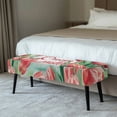 thumbnail image 2 of Psesaysky Easter Rectangle Bench Seat Protector Cover with Tulip Pattern, Elastic Anti Dust Polyester Spandex Fabric for Dining Room, 2 of 9