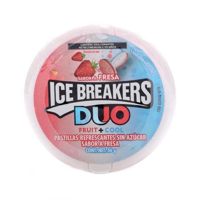 Pastillas refrescantes Ice Breakers Duo sabor fresa con menta sin azúcar 36 g