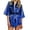 Blue, variant on EYNMVR Women's Bride Bridesmaids Silky Robe Satin Kimono Robes