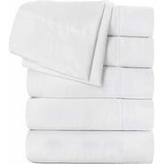 Utopia Bedding Flat Sheet 6 Pack (King, White) Brushed Microfiber - Soft, Brea..