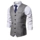 thumbnail image 2 of Chaqueta de Traje de Ocio de Bolsillo sin Cuello en V de Color Sólido sin Mangas, Trajes de Hombre de Ajuste Delgado para el Uso Formal Informal, 2 of 7