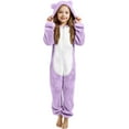 thumbnail image 4 of RTKFRFLM Girls Plush Onesie Warm Winter Sleepwear Romper for Kids Coffee 9-10 Years, 4 of 6
