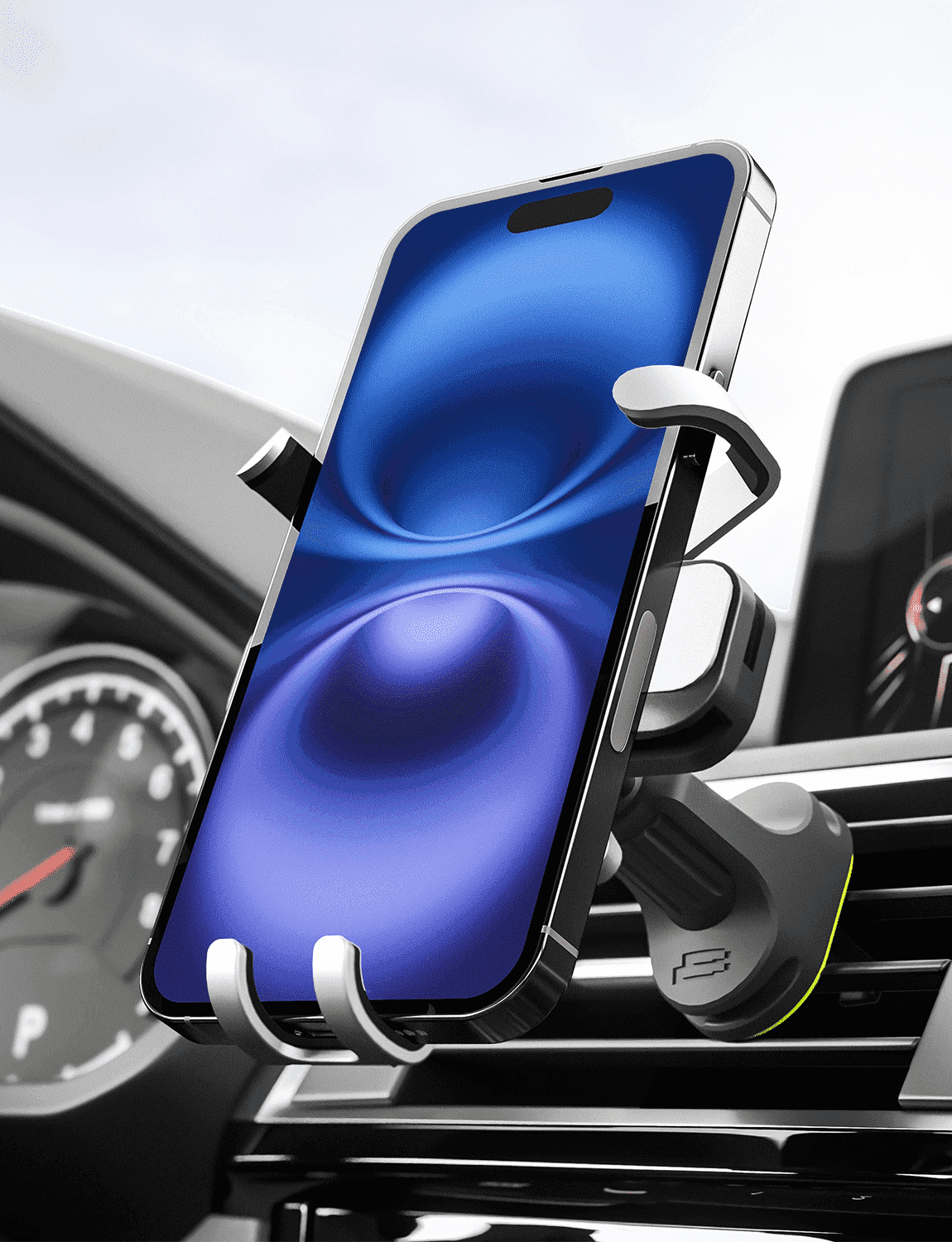 Bracketron AutoGrip Universal Car Vent Phone Mount, One-Hand Lock, Gravity Grip, Fits Phones up to 3.75" Wide