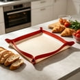 thumbnail image 5 of Silicone Baking Mat Convertible Oven Liner with Snap Corner Non‑Stick Reusable Baking Tray for Cookies Macarons Bread Pizza Home Baking Red 11.81x15.75x0.03Inch, 5 of 7