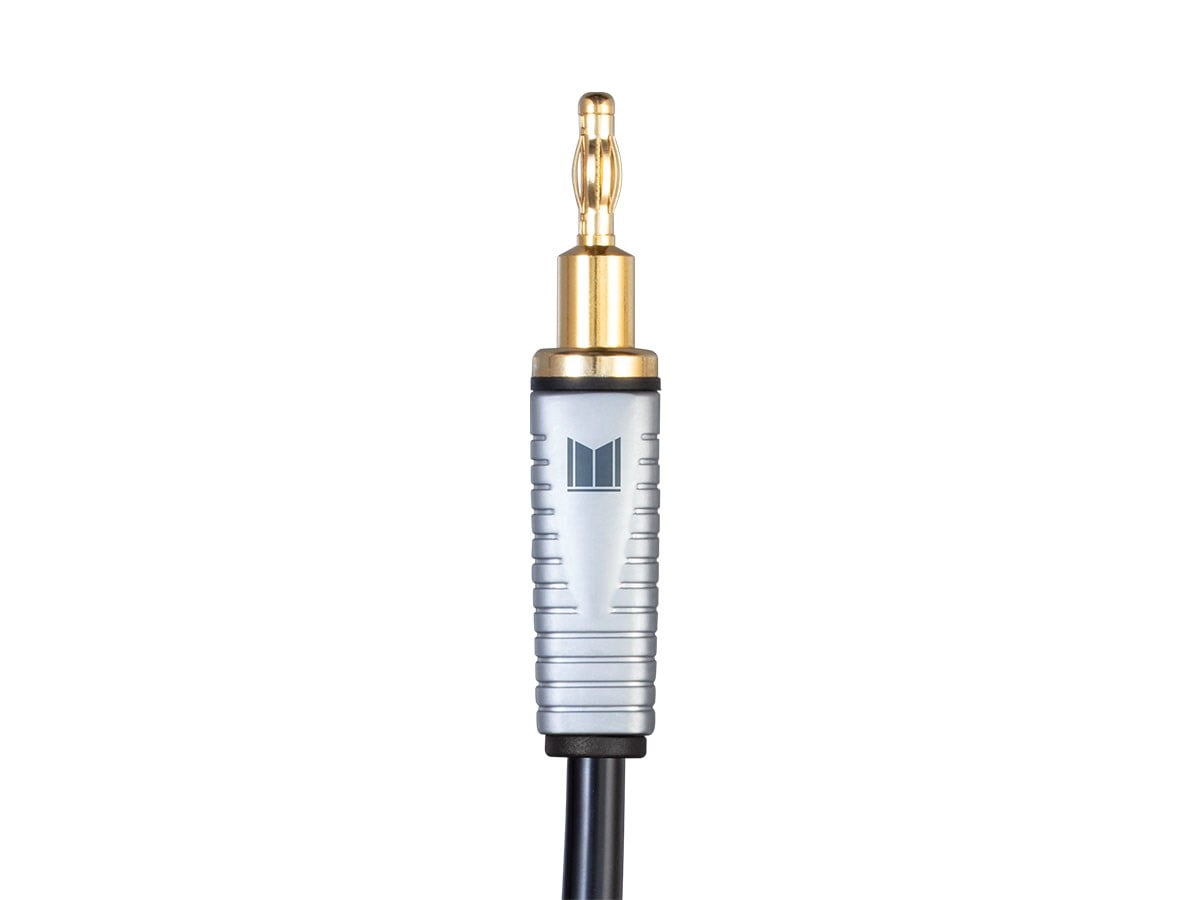 Monoprice Monolith Multi-Strand Conductors Speaker Wire - 10 Feet - Pair, PE Insulated, 14AWG, Oxygen Free Copper With Gold Plated Banana Plug Connectors