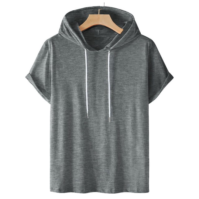 pstuiky camiseta de hombre, Camiseta deportiva informal de manga corta con capucha y cuello redondo para hombre camisas casuales para hombre m