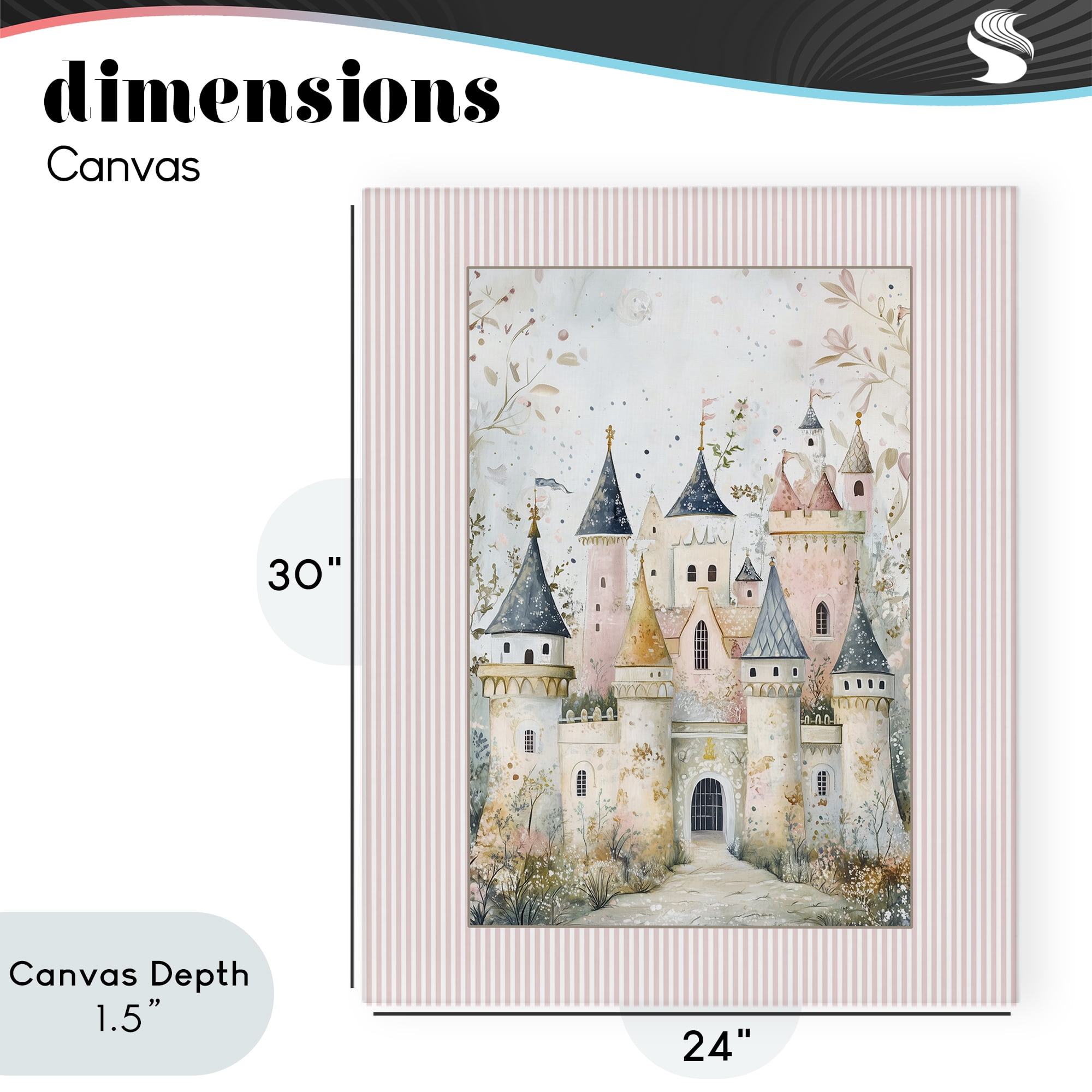 Stupell Industries Enchanted Dreams Castle Canvas Wall Art, design by Christine Simpson Art