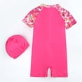 thumbnail image 3 of ATAIKU 12M-8Y Girls' Sunsuit Dolphin One Piece Swimsuit with Hat Kids Swimwear UPF 50+, 3 of 5