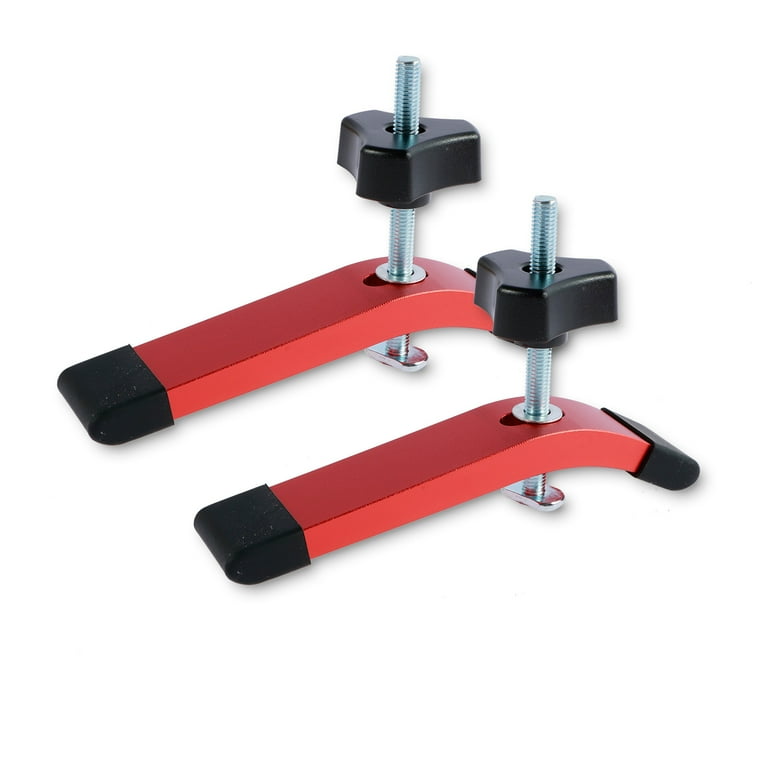 FUYGRCJ 2Pcs T Track Hold Down Clamp Kit Aluminum Alloy T Slot Clamp Woodworking T Bolt Hold Down Clamp Tool Drill Press Workbench Clamp 6 3 8inch L x 1 1 4inch Width for Table Saw