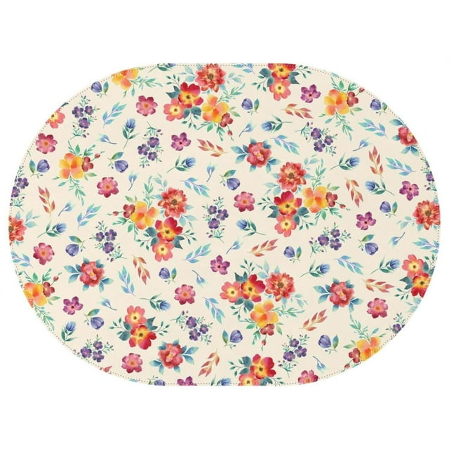 Oval Table Cloth Fresh Flower Spring,Wrinkle Free Table Cover with Polyester,Waterproof Reusable Tablecloth for Home Decor Summer Spring Picnic Dining Holiday (Oval,54x72inch)