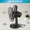 thumbnail image 3 of Ventilador de mesa EZ-CHILL SB-MTSH05-BLK, 30 cm, 3 velocidades, oscilante, negro, 3 of 6