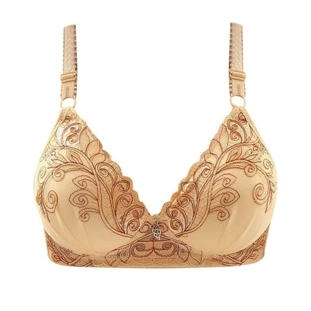 HYSYSB Push Up Bras balconette Bras for Women daisy Bra compression Bra high Support Bras for Strap Full Coverage Up Bras No Underwire Wireless Bras comfortable Sports Bras for Women Yellow 36