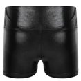 thumbnail image 4 of YONGHS Women's Shiny Metallic Booty Shorts High Rise Hot Pants Bottom for Dance Festival Party Black M, 4 of 6