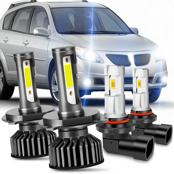 For Pontiac Vibe 2003 2004 2005 2006 2007 2008 LED Headlight Fog Lights Bulbs 4x