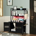 thumbnail image 2 of MIDODO Cat Litter Box Enclosure with Shelves, Hidden Litter Box Furniture, Large Wood Cat Washroom with Mat, Indoor Cat House, 2 of 8