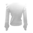 thumbnail image 4 of Long Sleeve Shirts For Women Ruffle Shoulder Sweaters Crew Neck Slim Fitted Fall Ribbed Knit Tops Womens Long Sleeve Tops, 4 of 5
