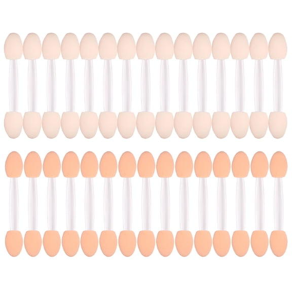 RAGUPEL 30pcs Double-ended Sponge Eyeshadow Brush Tipped Eye Shadow Applicators Cosmetic for Women (White)