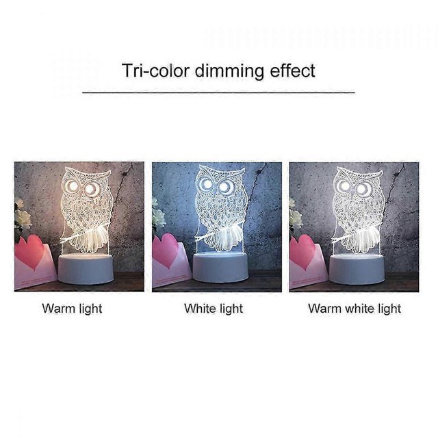 White Base Creative 3D Tricolor LED Decorative Night Light, Plug Version Christmas Tree 01