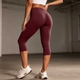 thumbnail image 6 of High Waist Yoga Capris for Women Slim Fits Stretch Athletic Training Leggings Comfy Breathable Fitness Cropped Pants with Pockets, 6 of 7