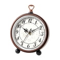 thumbnail image 2 of Silent Non-Ticking Vintage Floral Alarm Clock, Small Desk Clock with Handle, Fuss-Free Easy Read for Bedroom Office Home Decor, 2 of 6