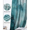 thumbnail image 3 of Teal Mountain Blackout Curtains for Bedroom Living Room Darkening Curtains 90 Inch Misty Forest Nature Woodland Pine Tree Landscape Black Out Window Curtain Privacy Window Treatment Drapes 52"x90"x2, 3 of 9