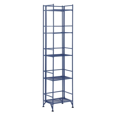 Convenience Concepts Xtra Storage 5 Tier Folding Metal Shelf, Cobalt Blue