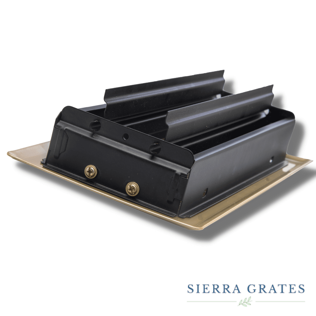 Sierra Grates 4” x 12” Metro Design Cast Iron Black Finish Floor Register with Air Filter