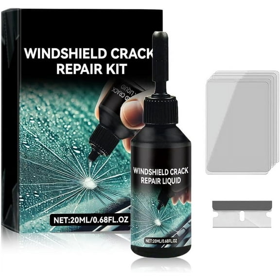 Car Windshield Crack Repair Kit, Upgrade Chipped Windshield Filler Repair Fluid Glue, Glass Scratch Repair Liquid for Chips Cracks (1 Set)