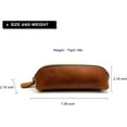 thumbnail image 3 of Pen Pouch Pencil Bag Black Leather Pencil Holder Small Portable Zipper Case for Fountain Pen Markers Makeups Change Coins,Gift for Adults Mens Womens (Brown), 3 of 6