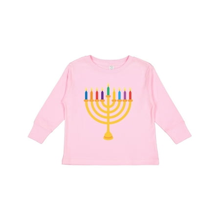 

Inktastic Hanukkah Menorah Candles Boys or Girls Long Sleeve Toddler T-Shirt