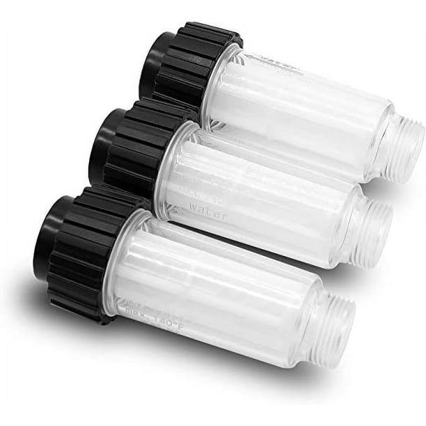 Filtro de agua con inserto de filtro (5.731-050.0) - Paquete de 3 para todas las lavadoras a presión Karcher con conexión de agua de 3/4" compatible con lavadoras a presión 4.730-059.0