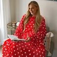thumbnail image 6 of Tirrinia Wearable Fleece Blanket for Women & Men, Super-Soft Microplush TV Blanket Adult Wrap Full Body Robe for Lounge Couch, Red Christmas, 73" x 51"., 6 of 6