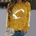 thumbnail image 5 of Sweatshirt for Women Crew Neck Long Sleeve Rugby Sequin Print Tops Fall Fashion 2025 Pullover Sweaters Winter Clothes, 5 of 5
