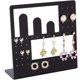 thumbnail image 1 of Exhibidor de aretes acrílico negro en forma de L, organizador de aretes y pendientes, estante de almacenamiento de joyas para aretes largos y anillos., 1 of 7