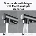 thumbnail image 3 of Free Shipping Black Pull Out Kitchen Sink Faucet Two Model Stream Sprayer Nozzle Stainless Steel Hot Cold Wate Mixer Tap Deck, 3 of 5
